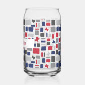 Texas Red & Blue Wonky Squares & Rectangle Dosenglas (Rückseite)