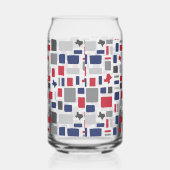 Texas Red & Blue Wonky Squares & Rectangle Dosenglas (Rechts)