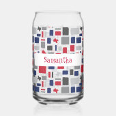 Texas Red & Blue Wonky Squares & Rectangle Dosenglas (Links)