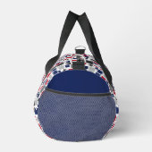 Texas Red & Blue Wonky Squares & Rectangle Duffle Bag (Rechts)