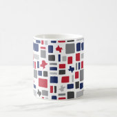 Texas Red & Blue Wonky Squares & Rectangle Kaffeetasse (Mittel)