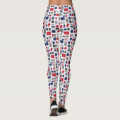 Texas Red & Blue Wonky Squares & Rectangle Leggings (Rückseite)