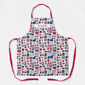 Texas Red & Blue Wonky Squares & Rectangle Schürze (Vorderseite)
