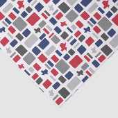Texas Red & Blue Wonky Squares & Rectangle Seidenpapier (Ausschnitt)