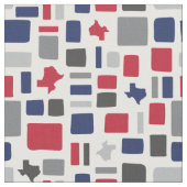 Texas Red & Blue Wonky Squares & Rectangle Stoff (Nahaufnahme)