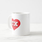 Texas Red Heart - I Liebe TX Kaffeetasse (Vorderseite Links)