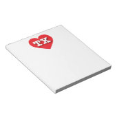 Texas Red Heart - I Liebe TX Notizblock (angewinkelt)
