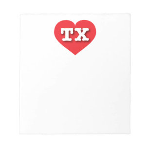 Texas Red Heart - I Liebe TX Notizblock