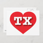 Texas Red Heart - I Liebe TX Postkarte (Vorne/Hinten)