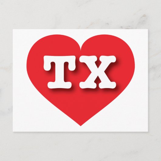 Texas Red Heart - I Liebe TX Postkarte (Vorderseite)