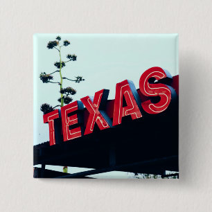 Texas Red Neon Lights USA Button