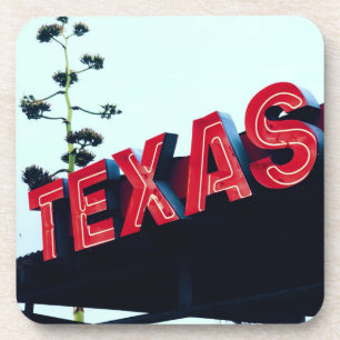 Texas Red Neon Lights USA Getränkeuntersetzer