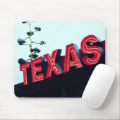 Texas Red Neon Lights USA Mousepad (Mit Mouse)