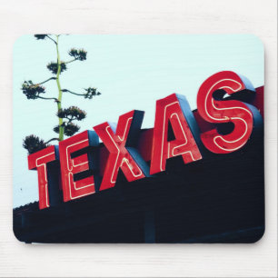 Texas Red Neon Lights USA Mousepad