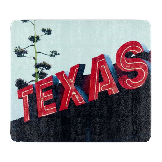 Texas Red Neon Lights USA Schneidebrett (Vorderseite)