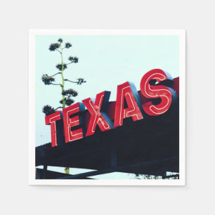 Texas Red Neon Lights USA Serviette