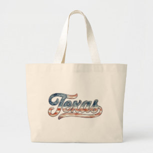 Texas Red White Blau Logo Wasserfarben Stil Cowboy Jumbo Stoffbeutel