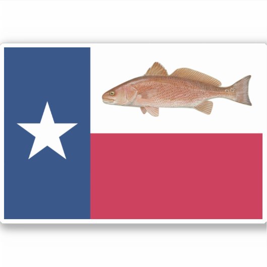 Texas Redfish Flag Aufkleber (Vorderseite)