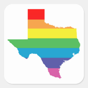 texas Regenbogen Quadratischer Aufkleber