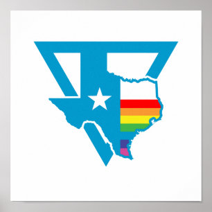 Texas-Regenbogendreieck Poster