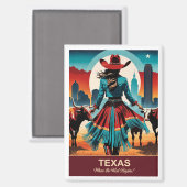 Texas Reise: Wo der Westen beginnt Magnet (Vorderseite/Rückseite)
