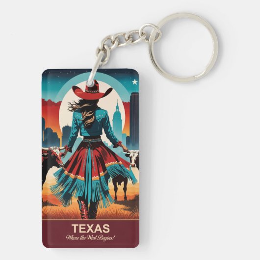 Texas Reise: Wo der Westen beginnt Schlüsselanhänger (Rückseite)