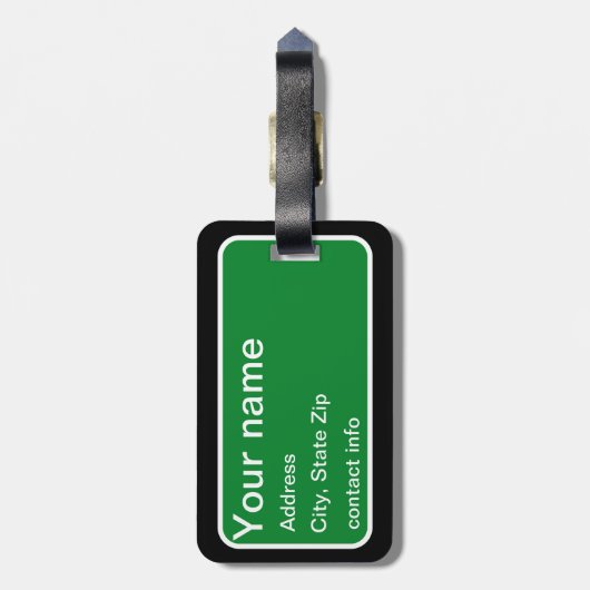 Texas-Reisender Gepäckanhänger (Rückseite vertikal)