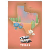 Texas Reiseplakat Klemmbrett (Rückseite)