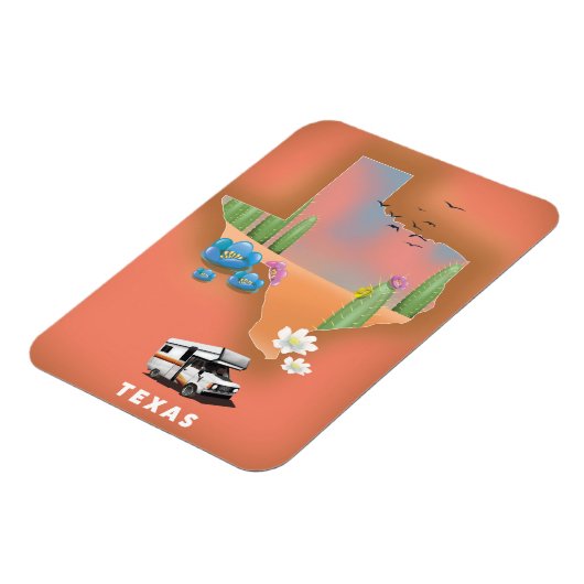 Texas Reiseplakat Magnet (Linke Seite)