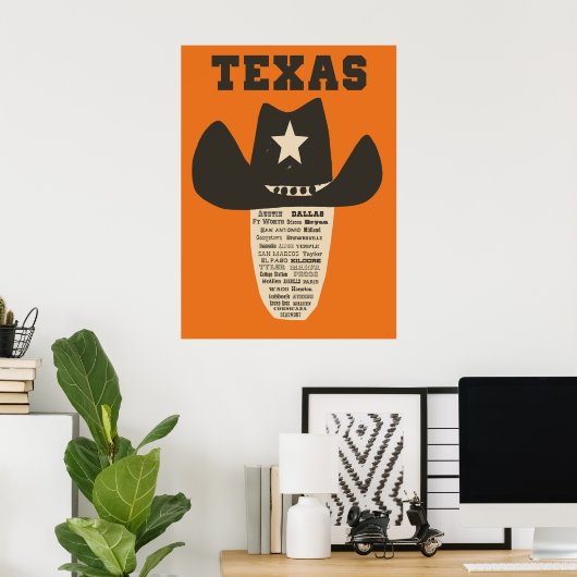 Texas Reiseplakat Poster (Heimbüro)