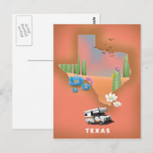 Texas Reiseplakat Postkarte (Vorne/Hinten)