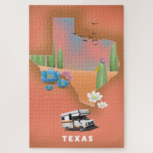 Texas Reiseplakat Puzzle (Vertikal)