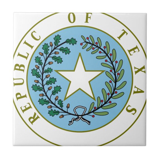 Texas (Republik der Texas-Siegel-Farbe) Fliese (Vorderseite)