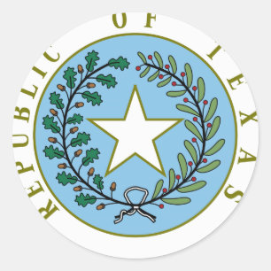 Texas (Republik Texas Siegel Color) Runder Aufkleber