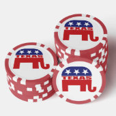 Texas-Republikaner-Elefant Pokerchips (Stapel)