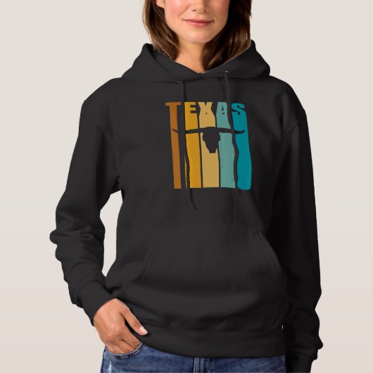 Texas Retro Picture Coole Silhouette Langornkuh S Hoodie (Vorderseite)