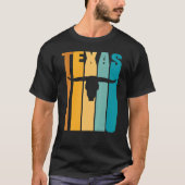 Texas Retro Picture Coole Silhouette Langornkuh S T-Shirt (Vorderseite)