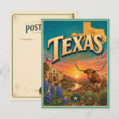 Texas Retro Reise Souvenir Postkarte (Vorne/Hinten)