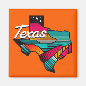 Texas Retro Sunset Lone Star Staat Souvenir Magnet (Vorne)