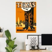 Texas Retro Travel Poster (Heimbüro)