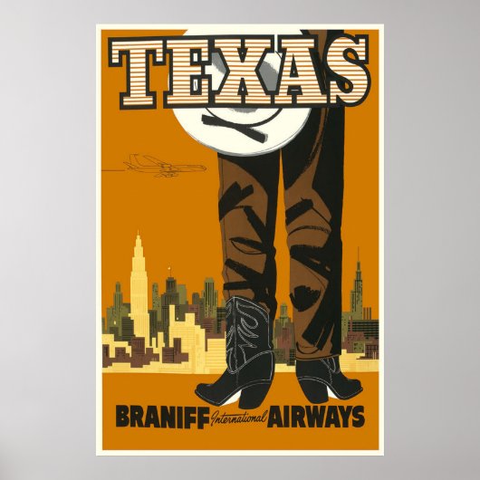 Texas Retro Travel Poster (Vorne)