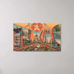 Texas (Rinderweiden)Großbuchstaben Leinwanddruck