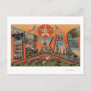 Texas (Rinderweiden)Großbuchstaben Postkarte