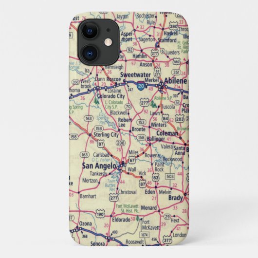 Texas Road Map Case-Mate iPhone Hülle (Rückseite)