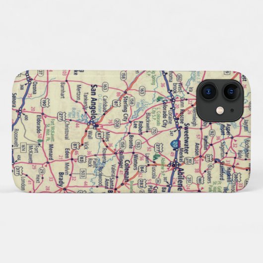 Texas Road Map Case-Mate iPhone Hülle (Rückseite (Horizontal))