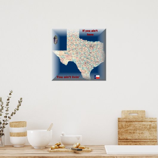 texas-road map poster (Küche)