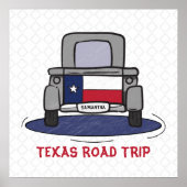 Texas Road Trip State Flag Truck Poster (Vorne)