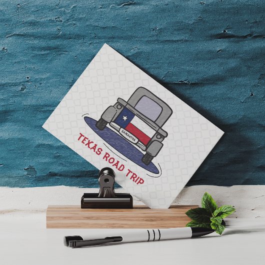 Texas Road Trip State Flag Truck Postkarte