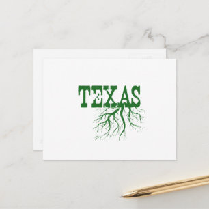 Texas Rooted Green Tree Roots Texan Word Art Postkarte