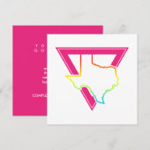 Texas-Rosa-Dreieck Einladung (Vorne/Hinten)